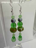 1001 - Green Long Dangling Earrings