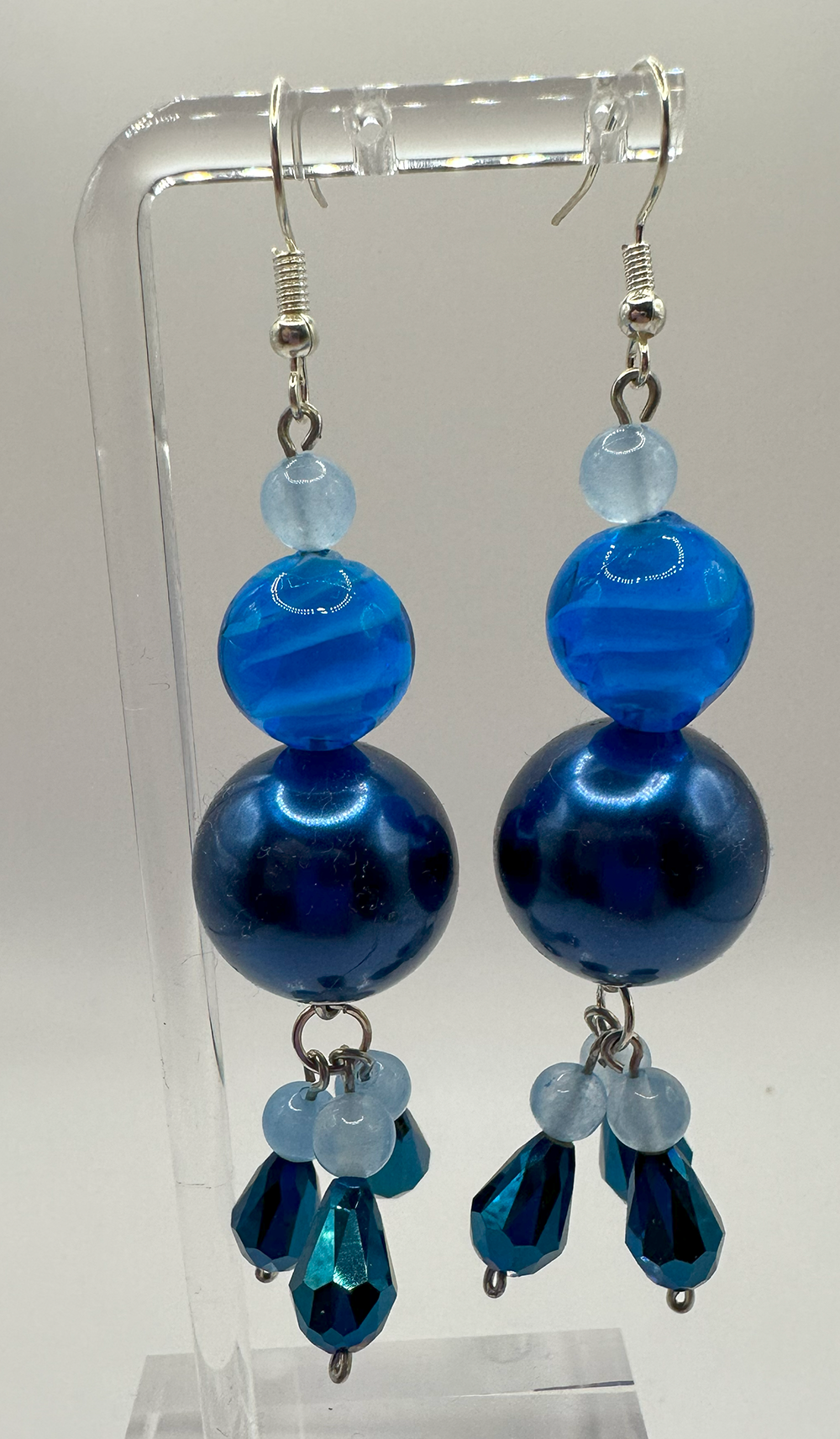 1005 - Blue Long Dangling Earrings