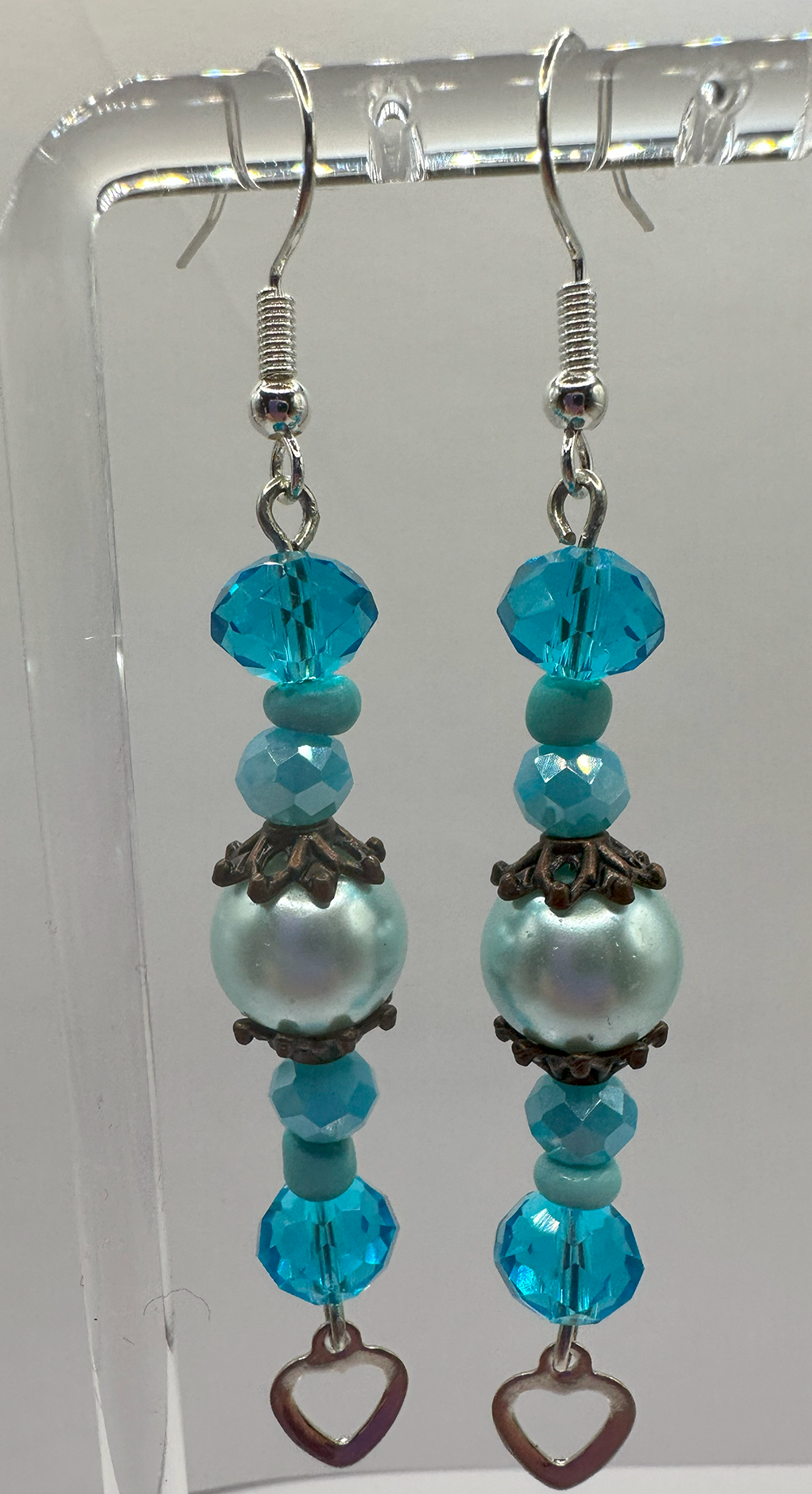1011 - Blue Designer Long Dangling Earrings