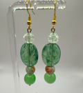 1019 - Designer Green Long Dangling Earrings