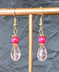 1028 - Budget-Friendly Everyday Barrel Dangling Earrings - Bright Pink
