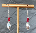 1028 - Budget-Friendly Everyday Dangling Earrings - Red Sparkling